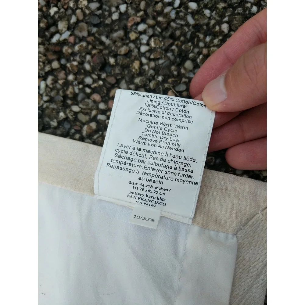 Pottery Barn Kids Embroidered Clouds Peach‎ Green Curtain Valance VTG 44 X 18